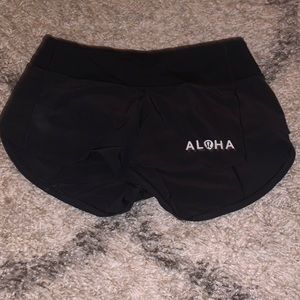 Black LIMITED EDITION. ALOHA LULULEMON SHORTS